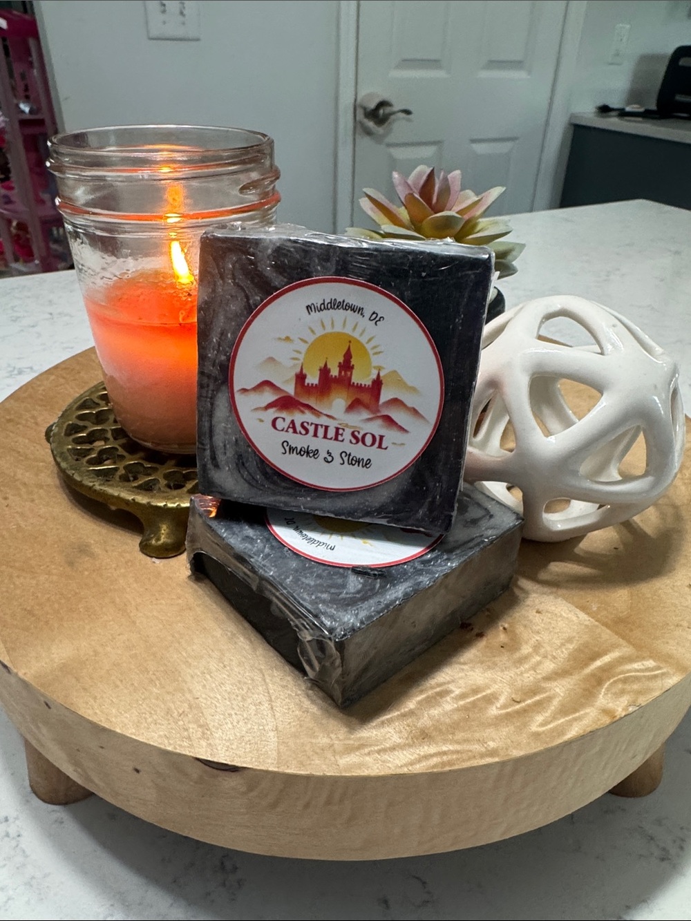 Castle Sol Smoke & Stone Activated Charcoal Handmade Soap Bar